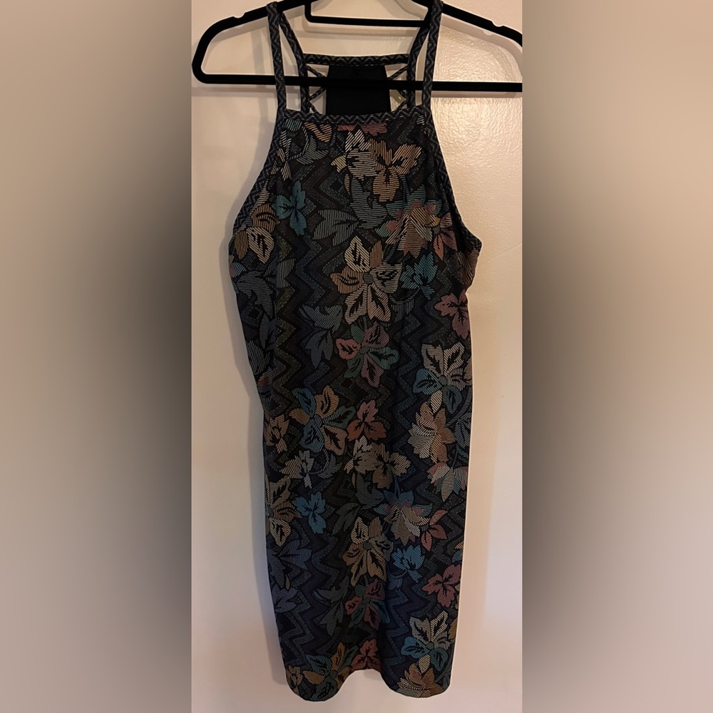 Prana Black teal activewear dress with built in bra